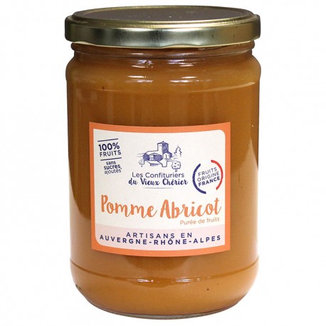 Purée de fruit / Compote Pomme Abricot artisanales - Vente en ligne - Confitures du Vieux Chérier - Rhône Alpes